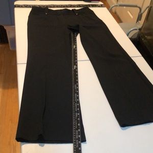 BCBGMaxAzria black size 12 wide leg dress pants flat front, high waist pockets